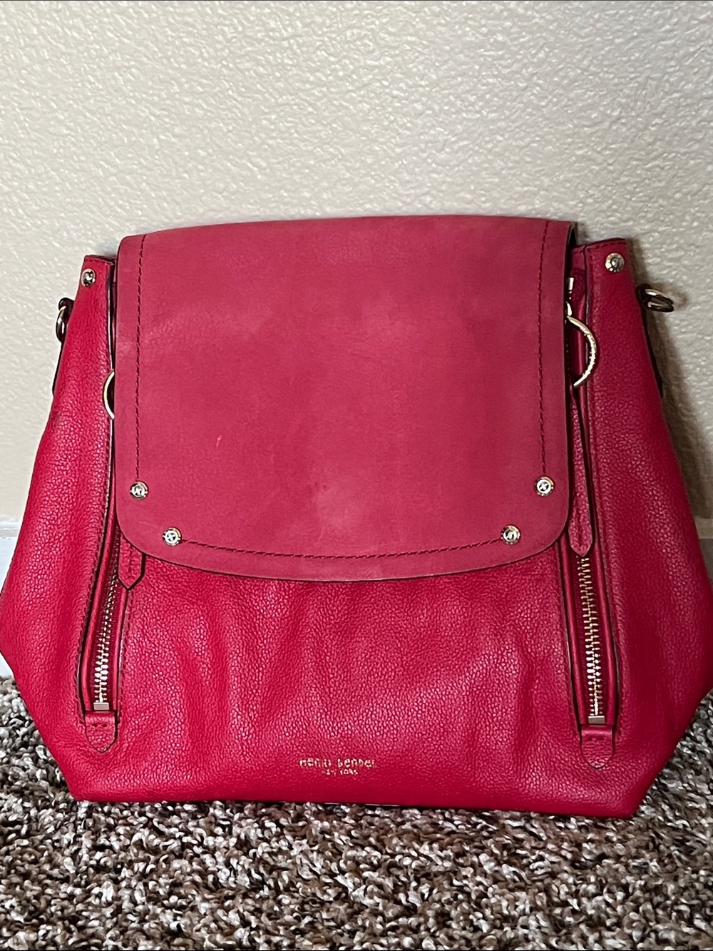 henri bendel Fuchsia Leather Shoulder Bag